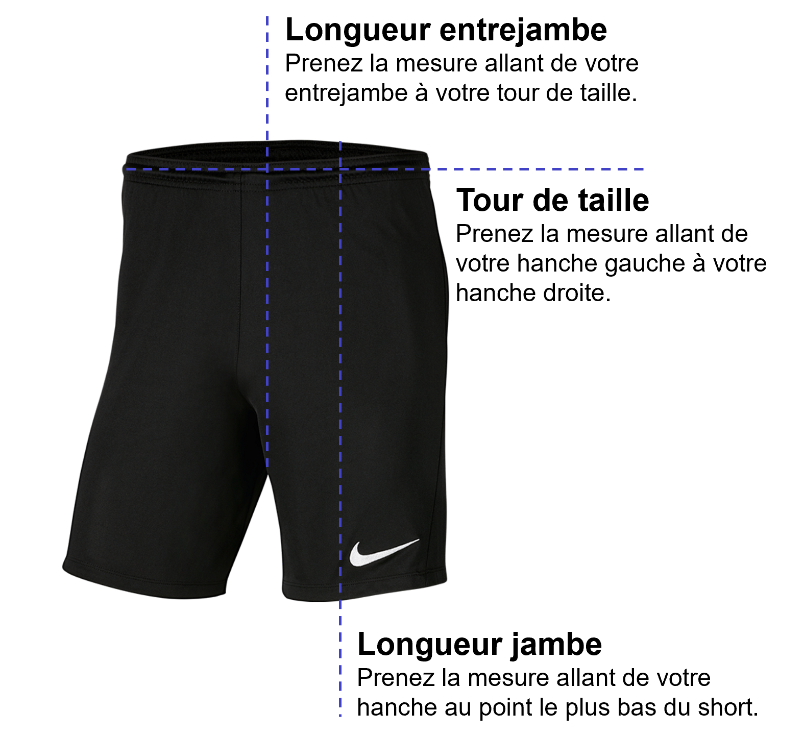 Tableau des mensurations du produit