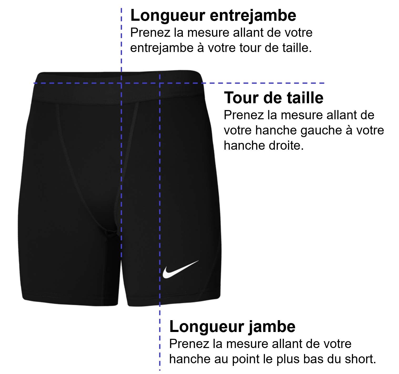 Tableau des mensurations du produit