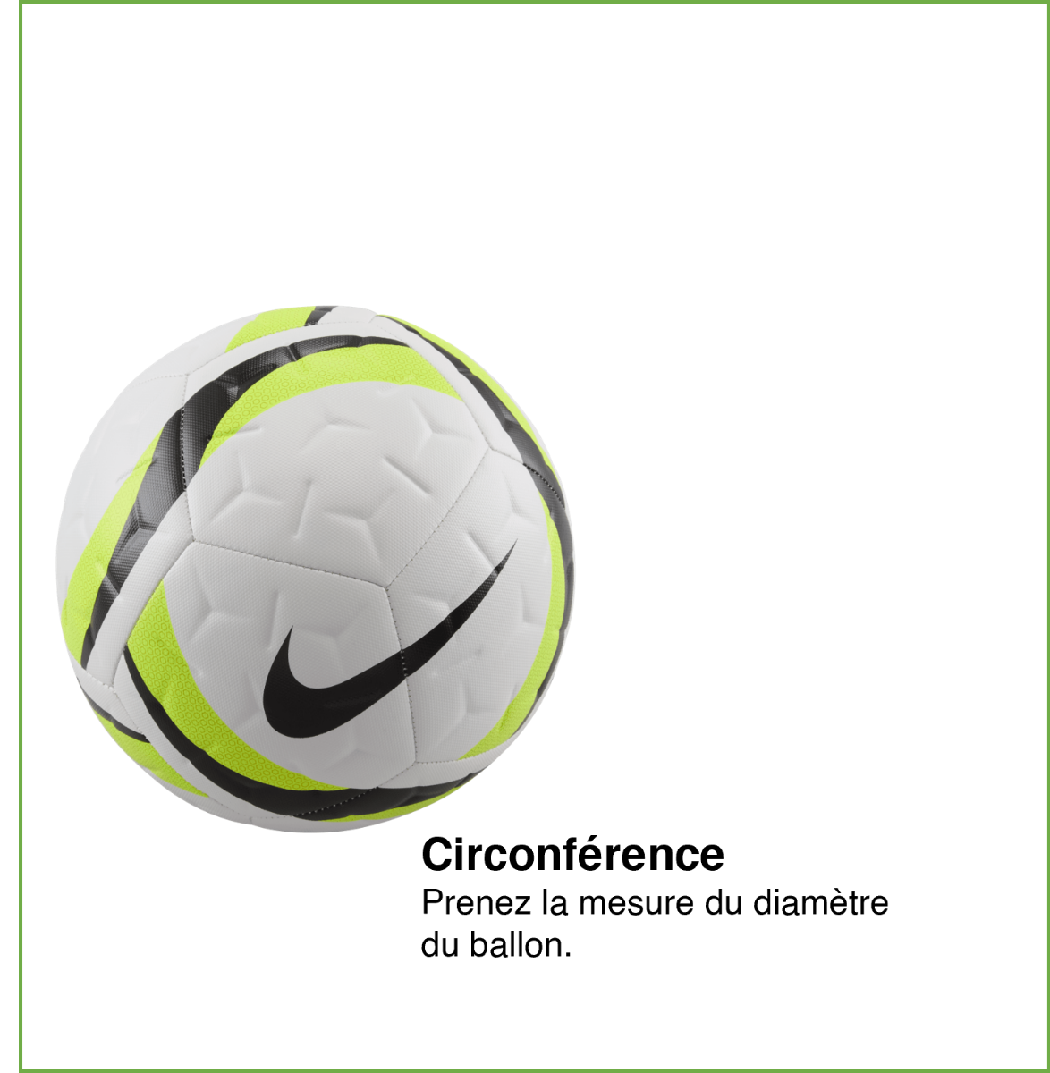 Tableau des mensurations du produit